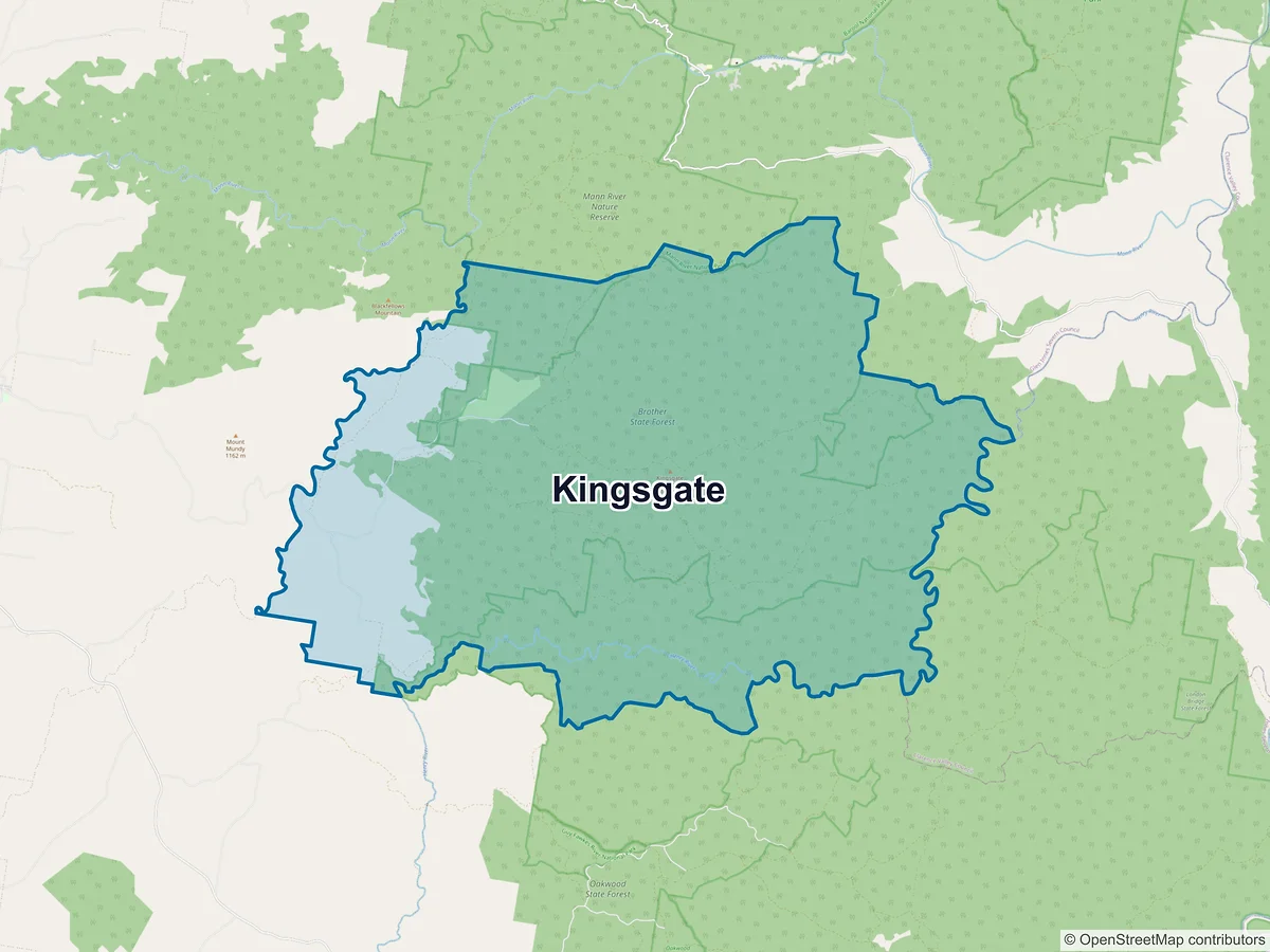 Map of Kingsgate, NSW, Australia