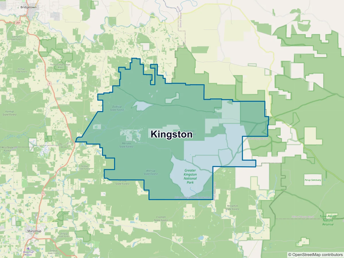Map of Kingston, WA, Australia