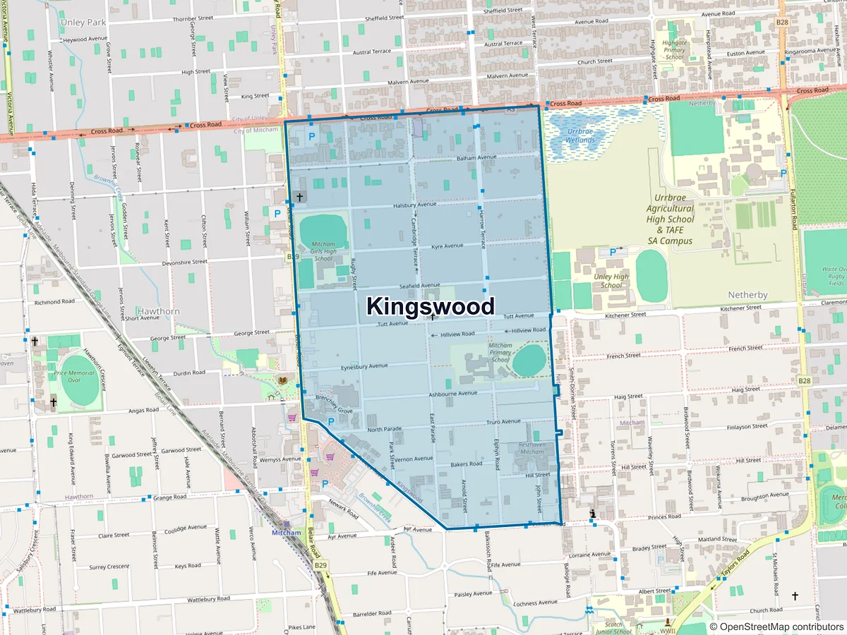 Map of Kingswood, SA, Australia