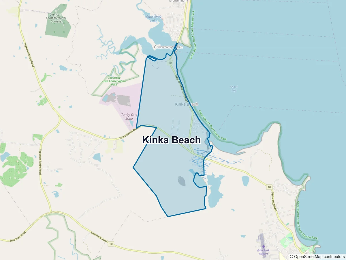 Map of Kinka Beach, QLD, Australia