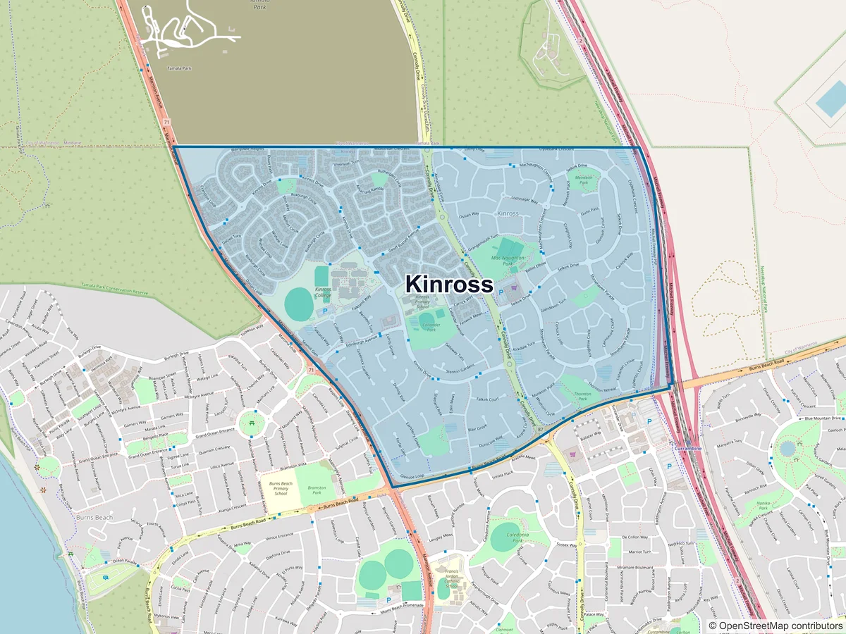 Map of Kinross, WA, Australia