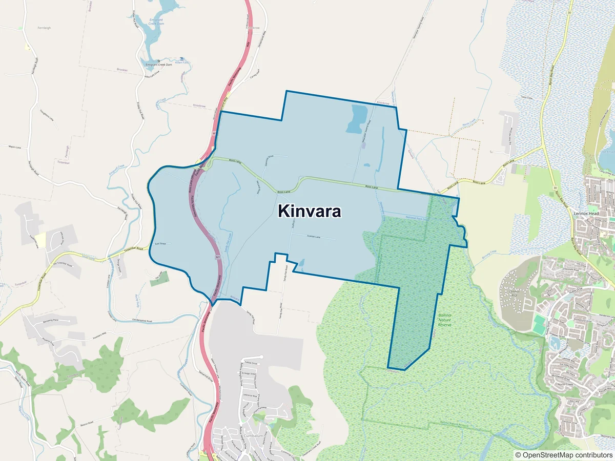 Map of Kinvara, NSW, Australia