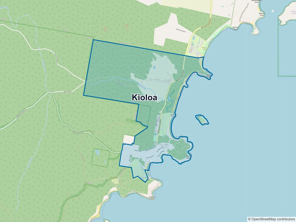 Map of Kioloa, NSW, Australia