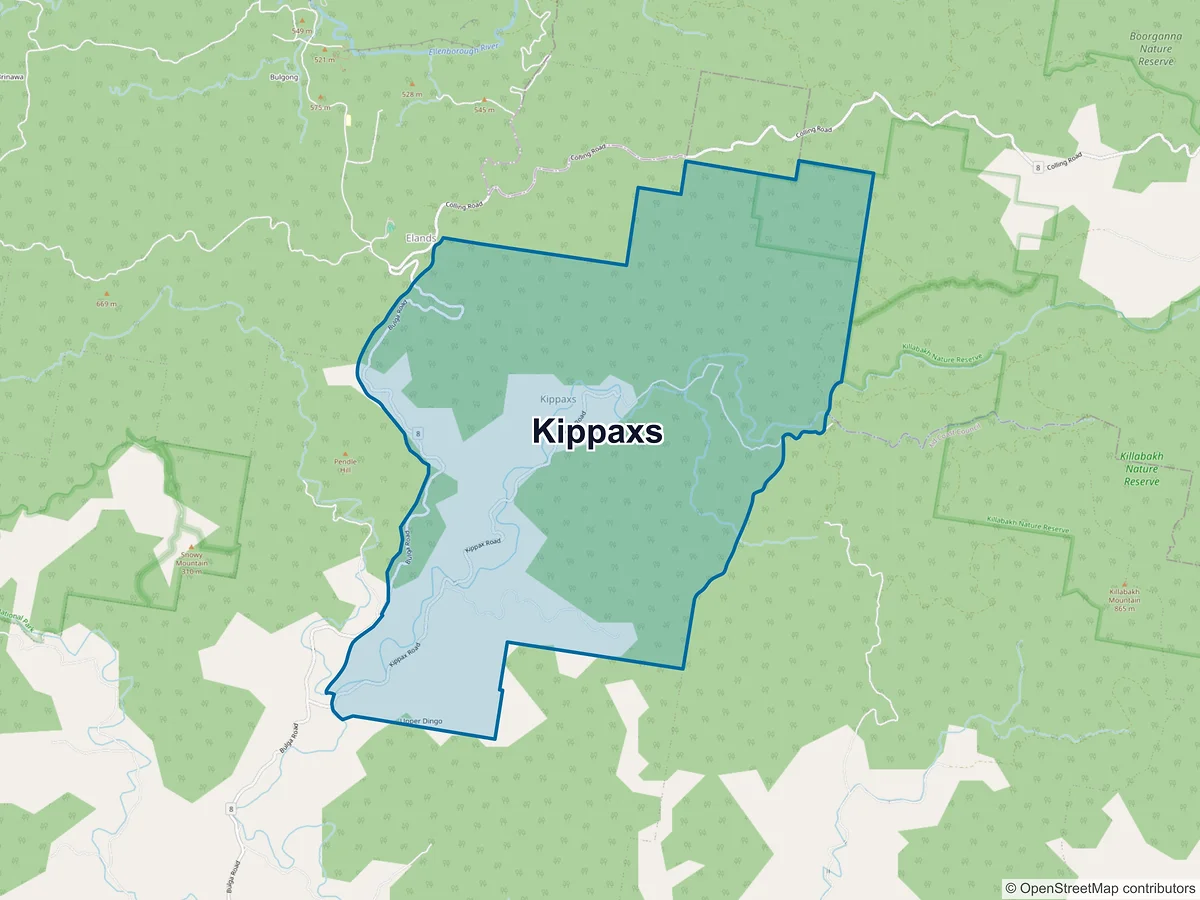 Map of Kippaxs, NSW, Australia