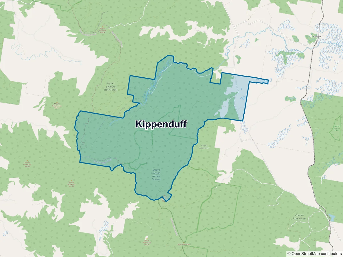 Map of Kippenduff, NSW, Australia