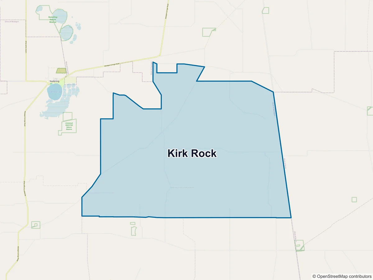 Map of Kirk Rock, WA, Australia