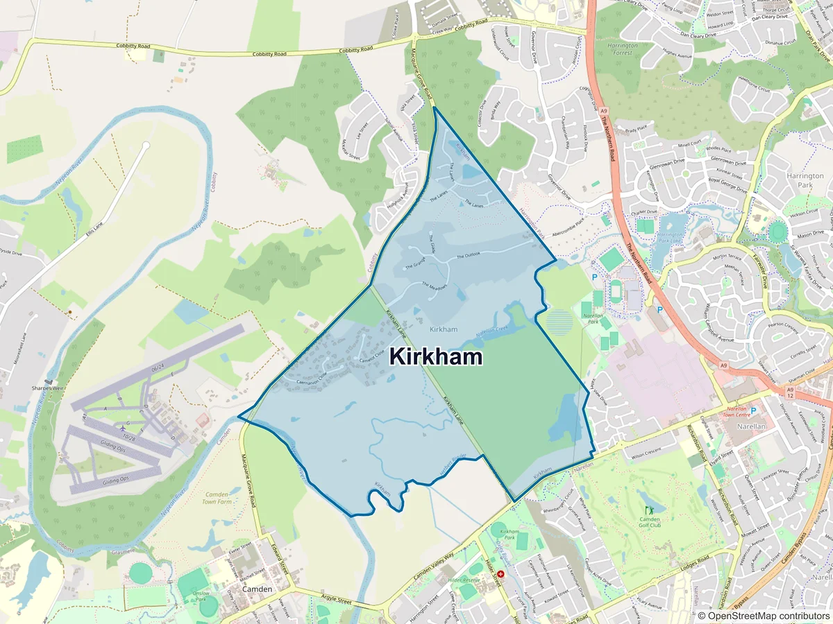 Map of Kirkham, NSW, Australia