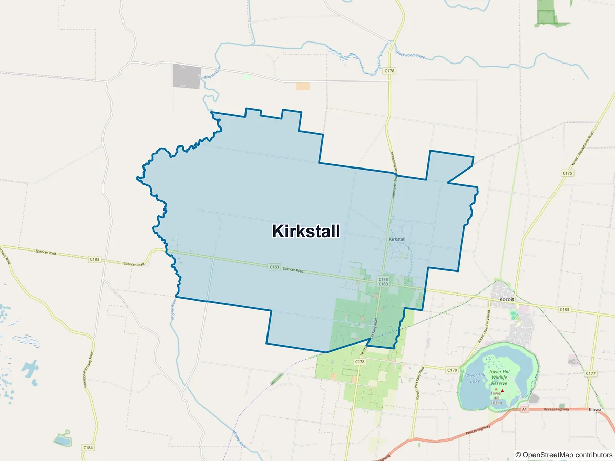 Map of Kirkstall, VIC, Australia