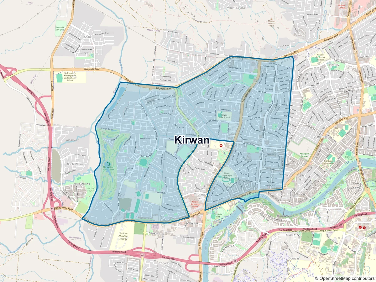 Map of Kirwan, QLD, Australia