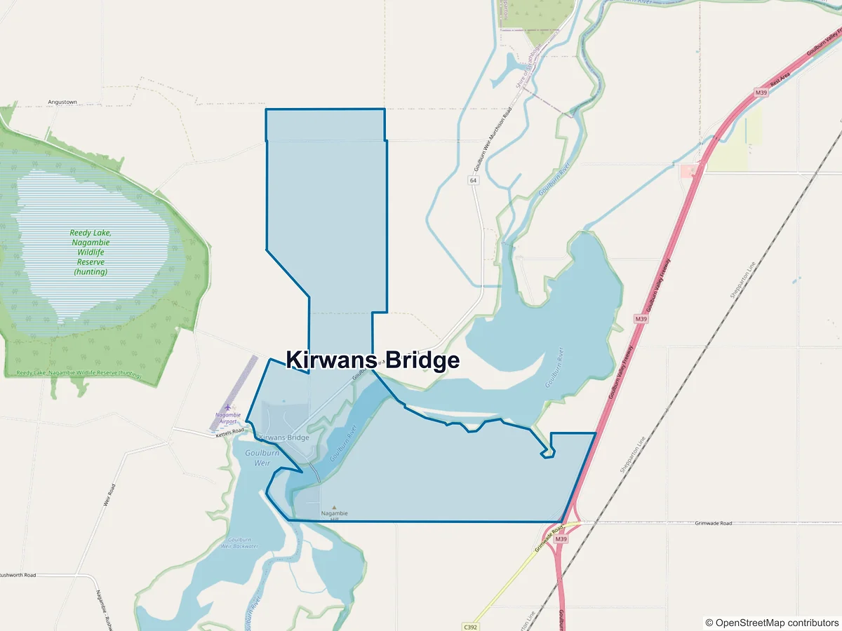Map of Kirwans Bridge, VIC, Australia