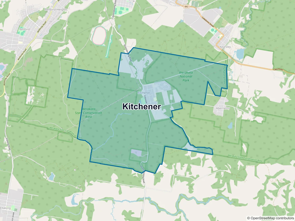 Map of Kitchener, NSW, Australia