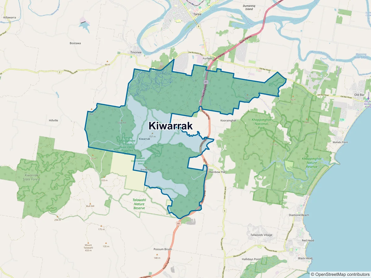 Map of Kiwarrak, NSW, Australia