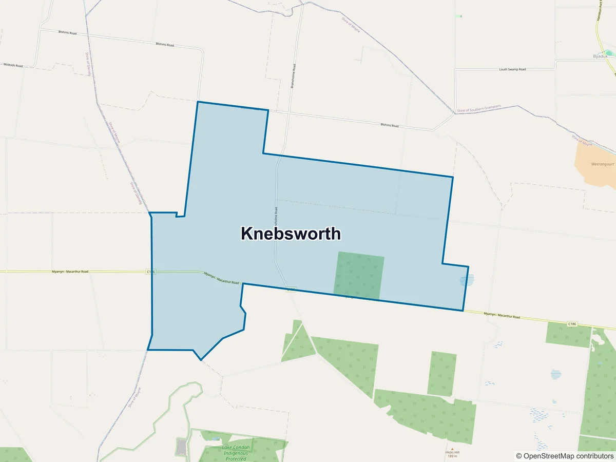 Map of Knebsworth, VIC, Australia