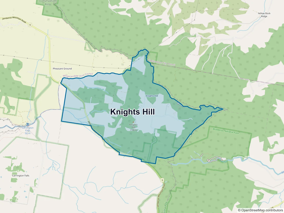 Map of Knights Hill, NSW, Australia