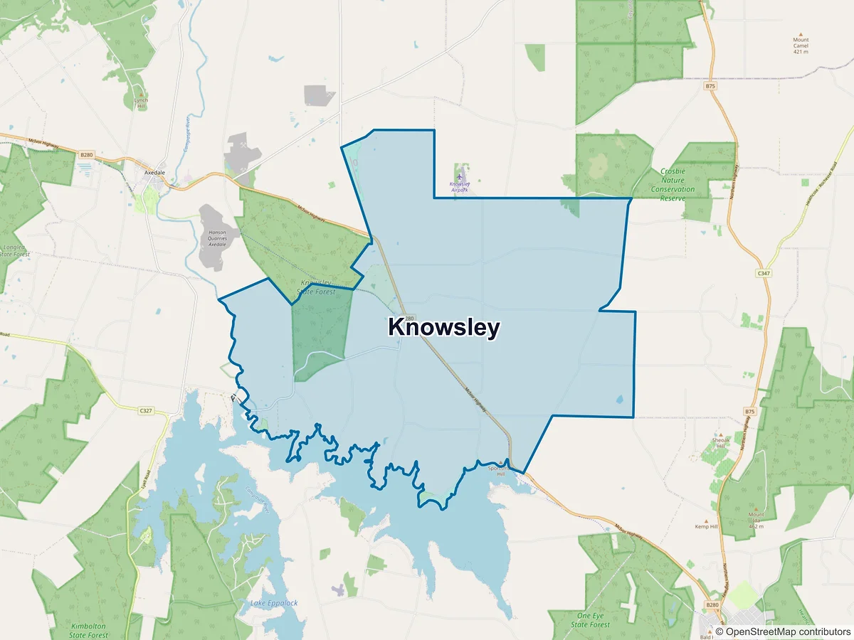 Map of Knowsley, VIC, Australia
