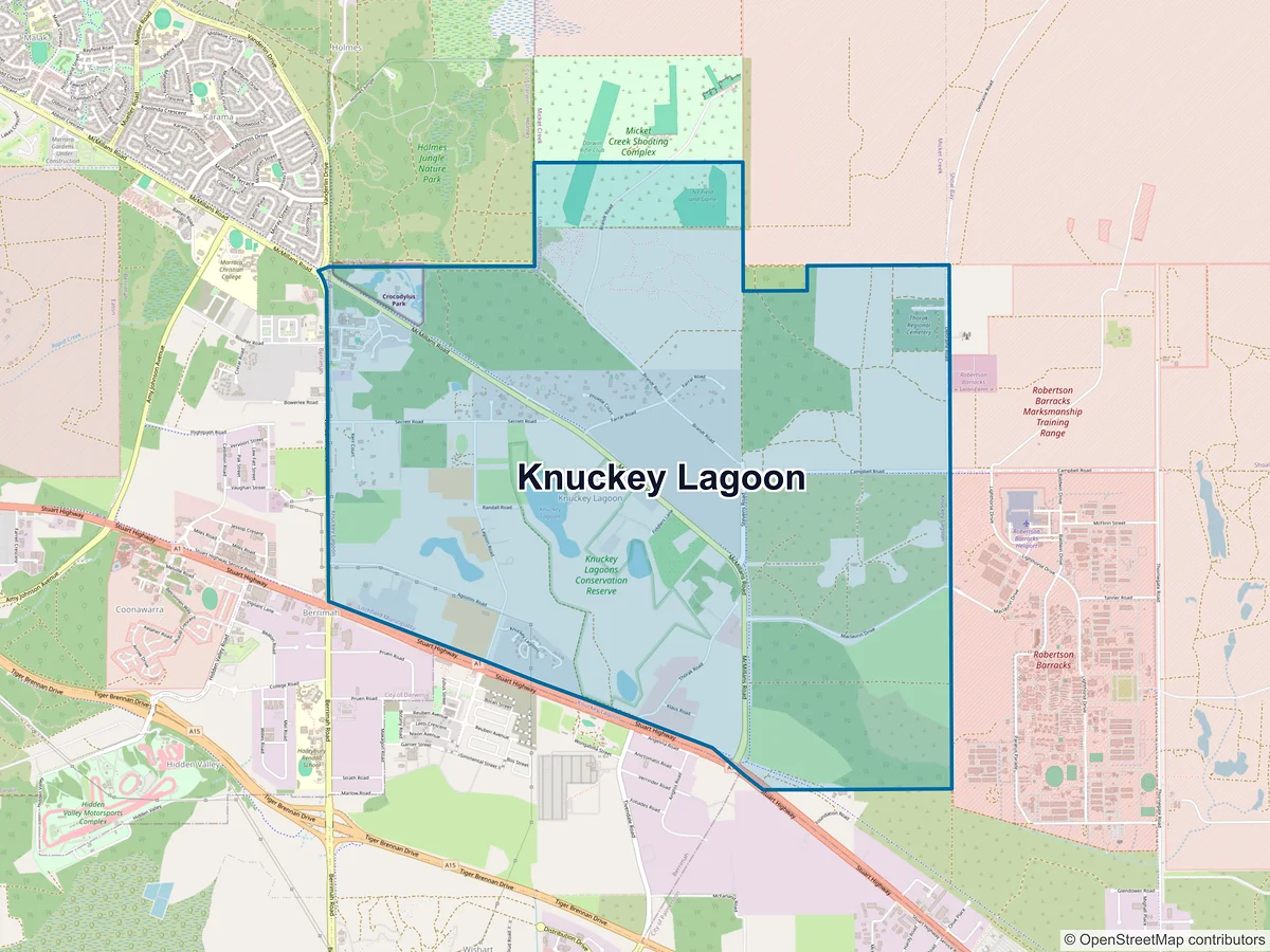 Map of Knuckey Lagoon, NT, Australia