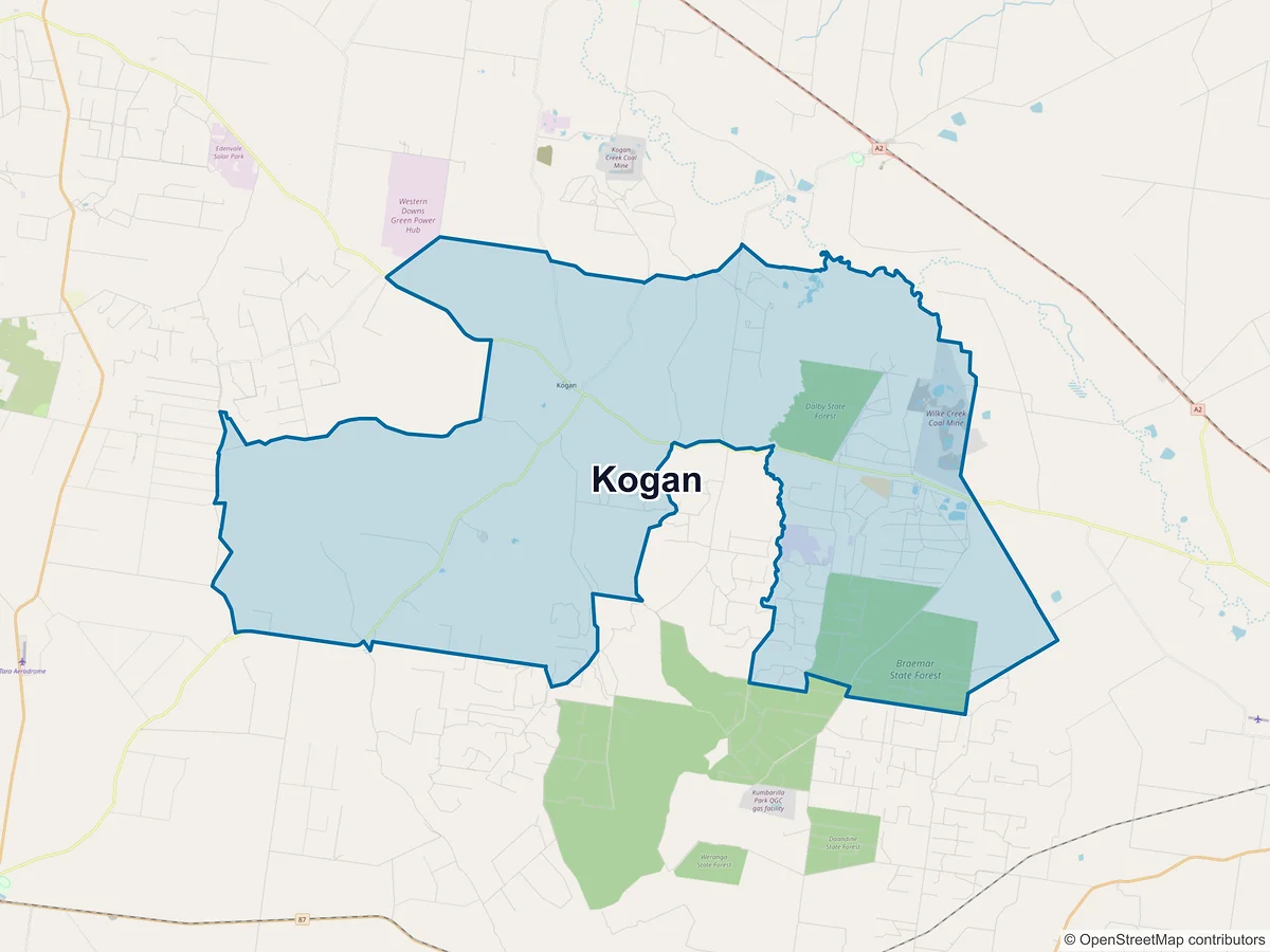 Map of Kogan, QLD, Australia