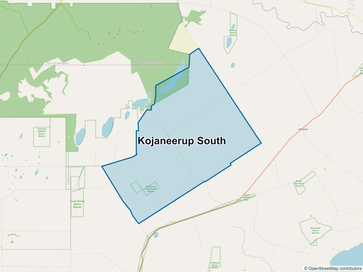 Map of Kojaneerup South, WA, Australia