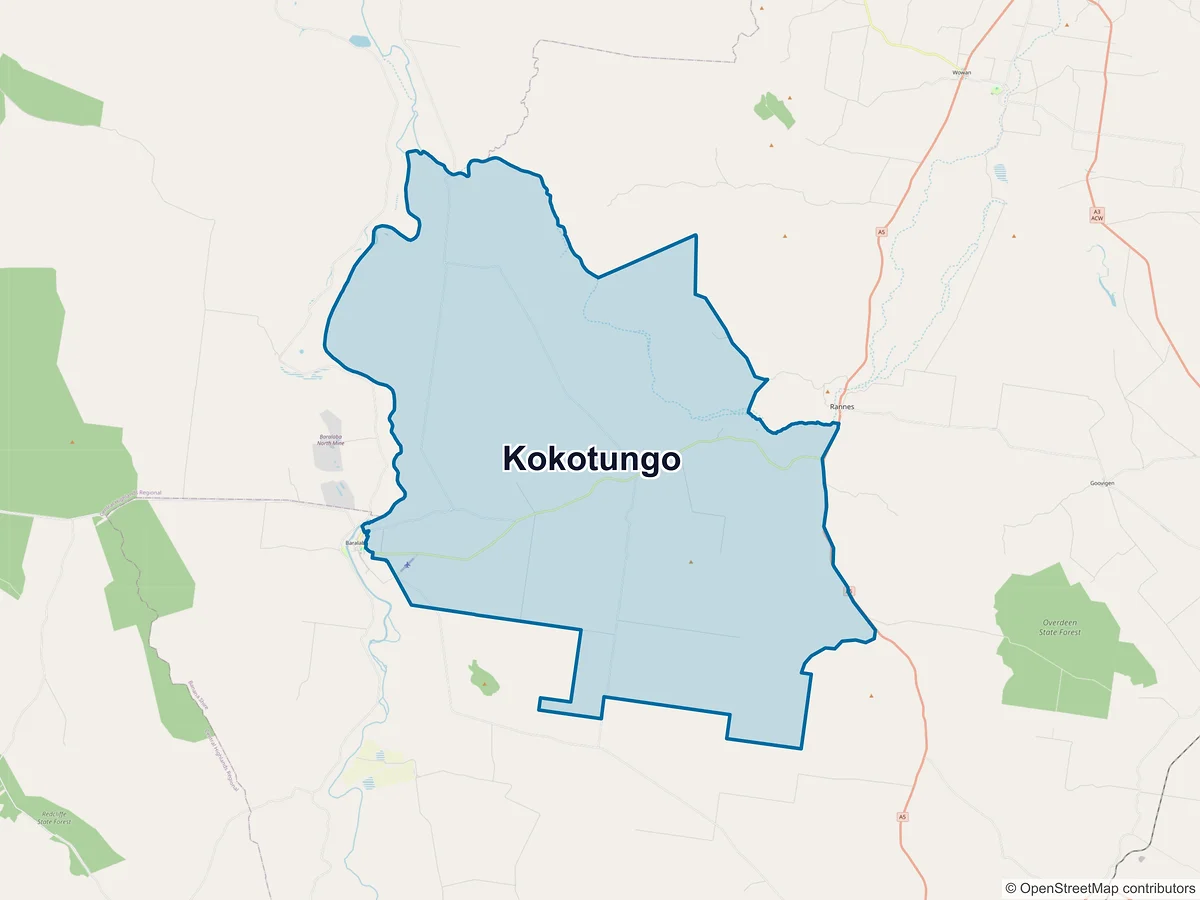 Map of Kokotungo, QLD, Australia
