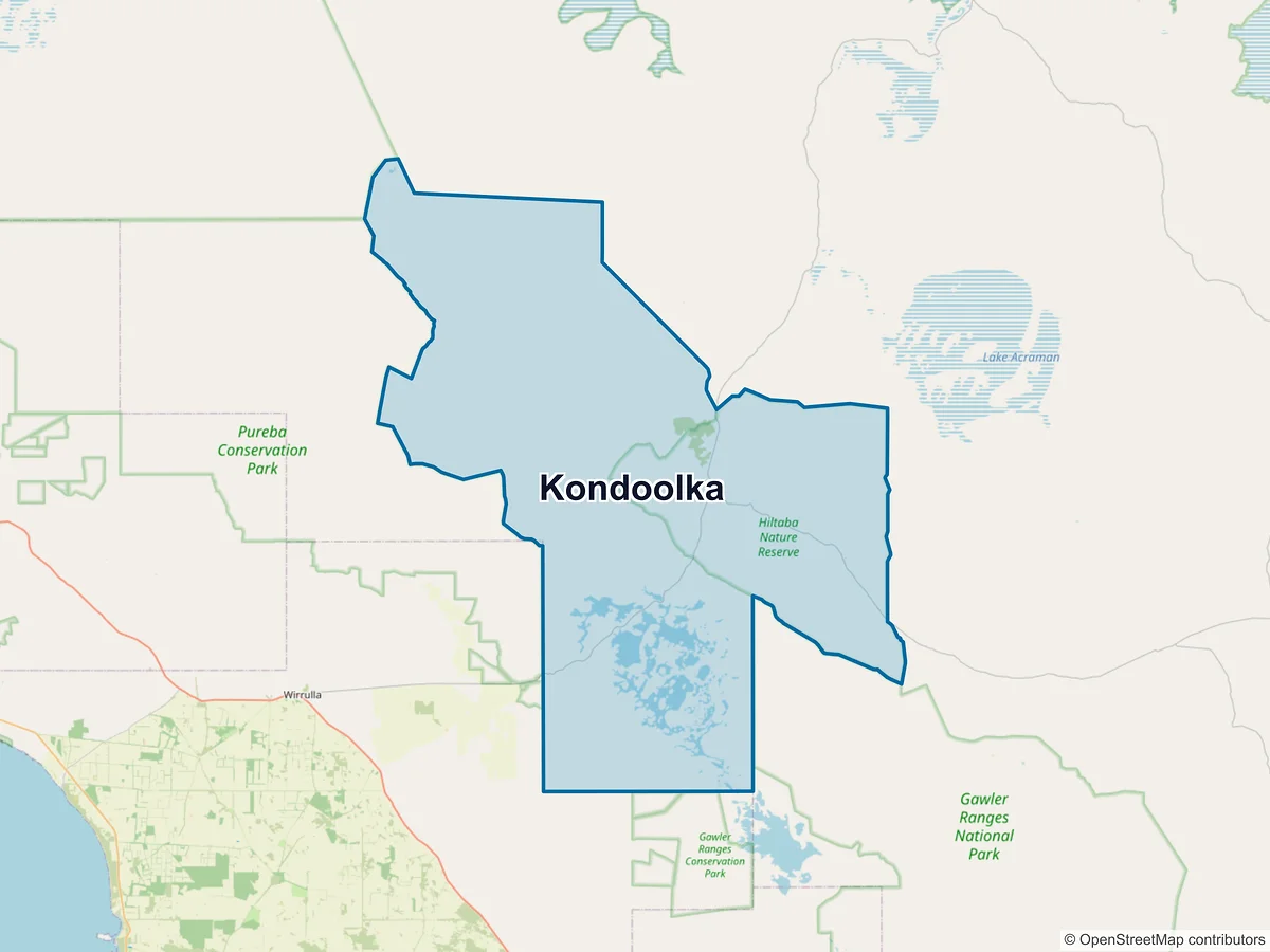 Map of Kondoolka, SA, Australia