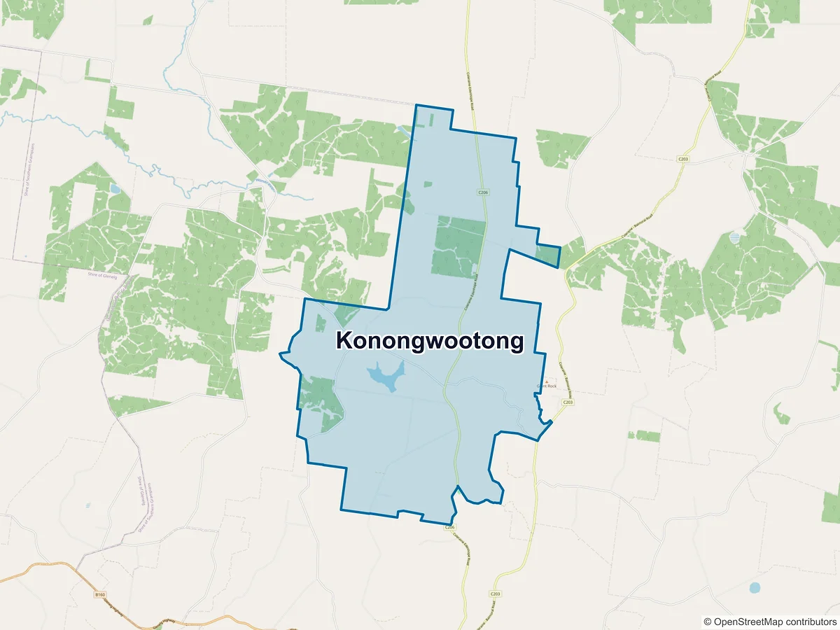 Map of Konongwootong, VIC, Australia