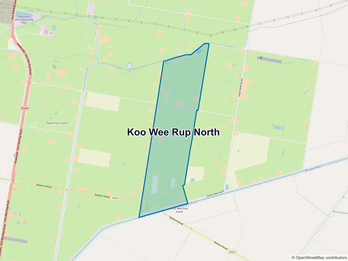 Map of Koo Wee Rup North, VIC, Australia