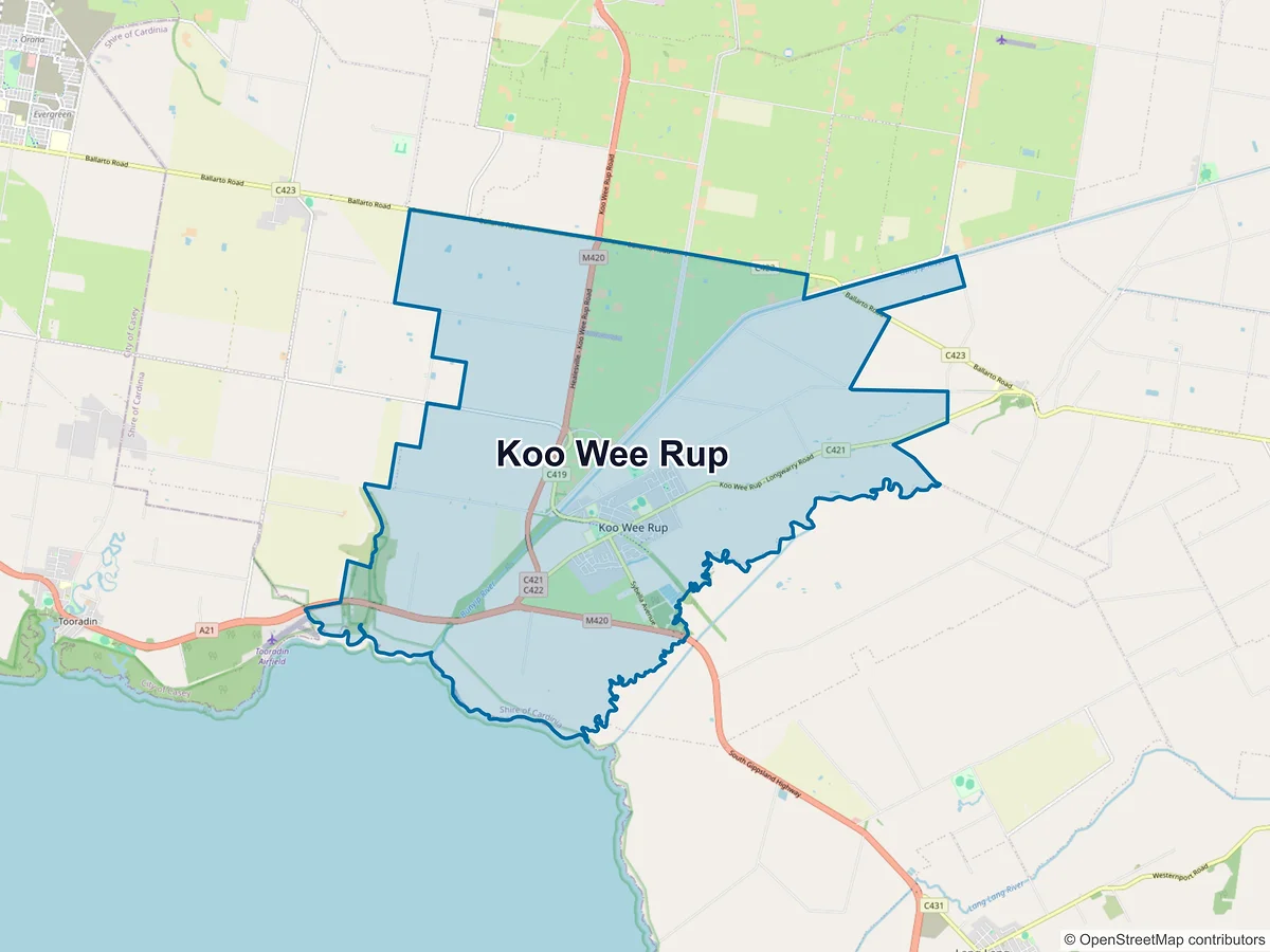 Map of Koo Wee Rup, VIC, Australia