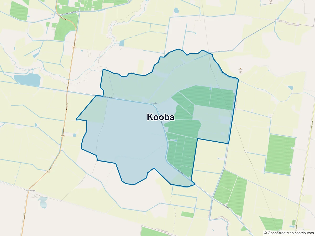 Map of Kooba, NSW, Australia