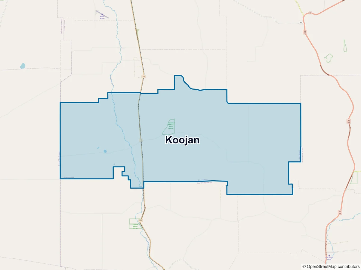 Map of Koojan, WA, Australia