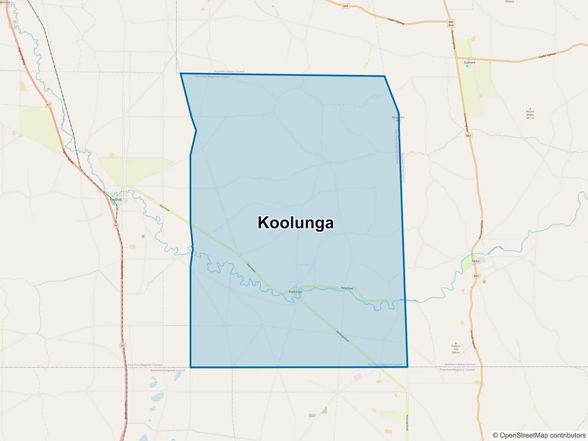 Map of Koolunga, SA, Australia