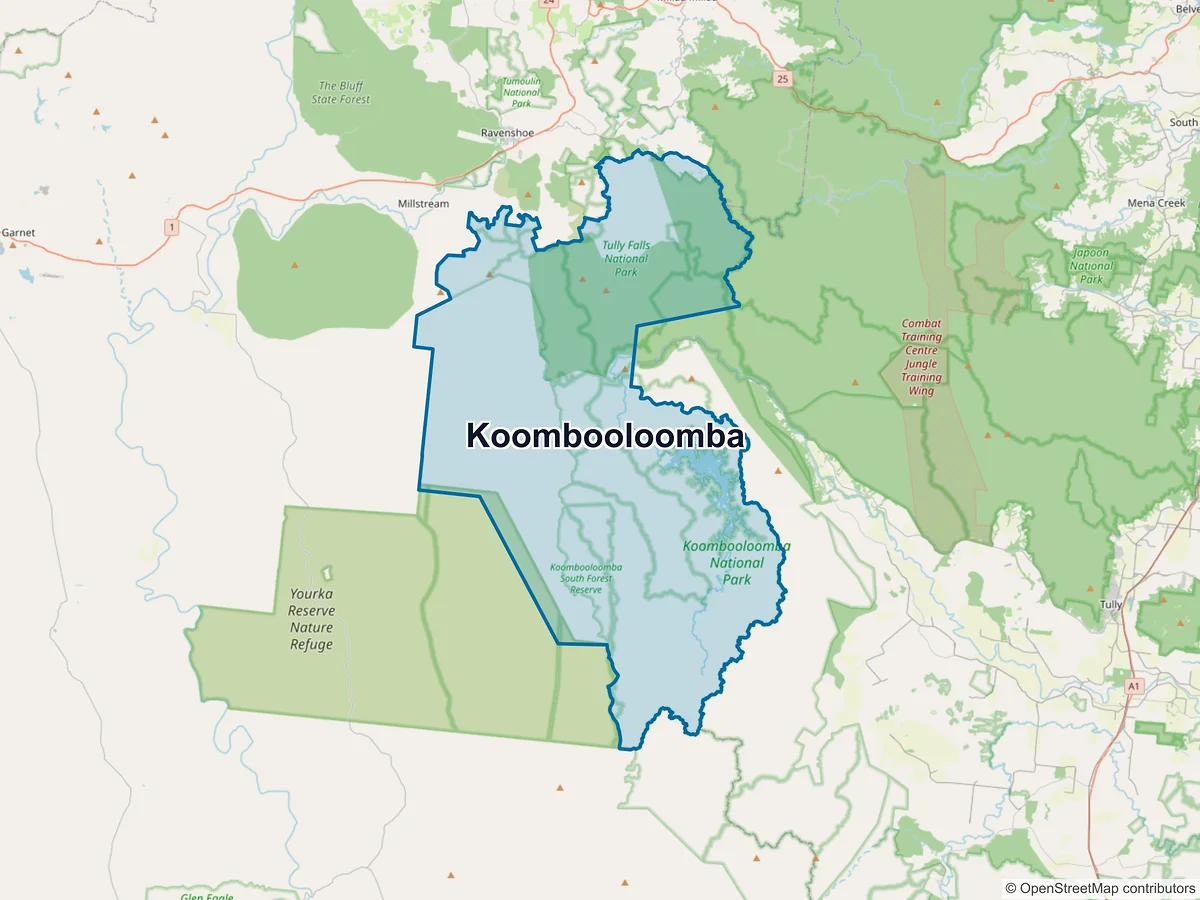 Map of Koombooloomba, QLD, Australia