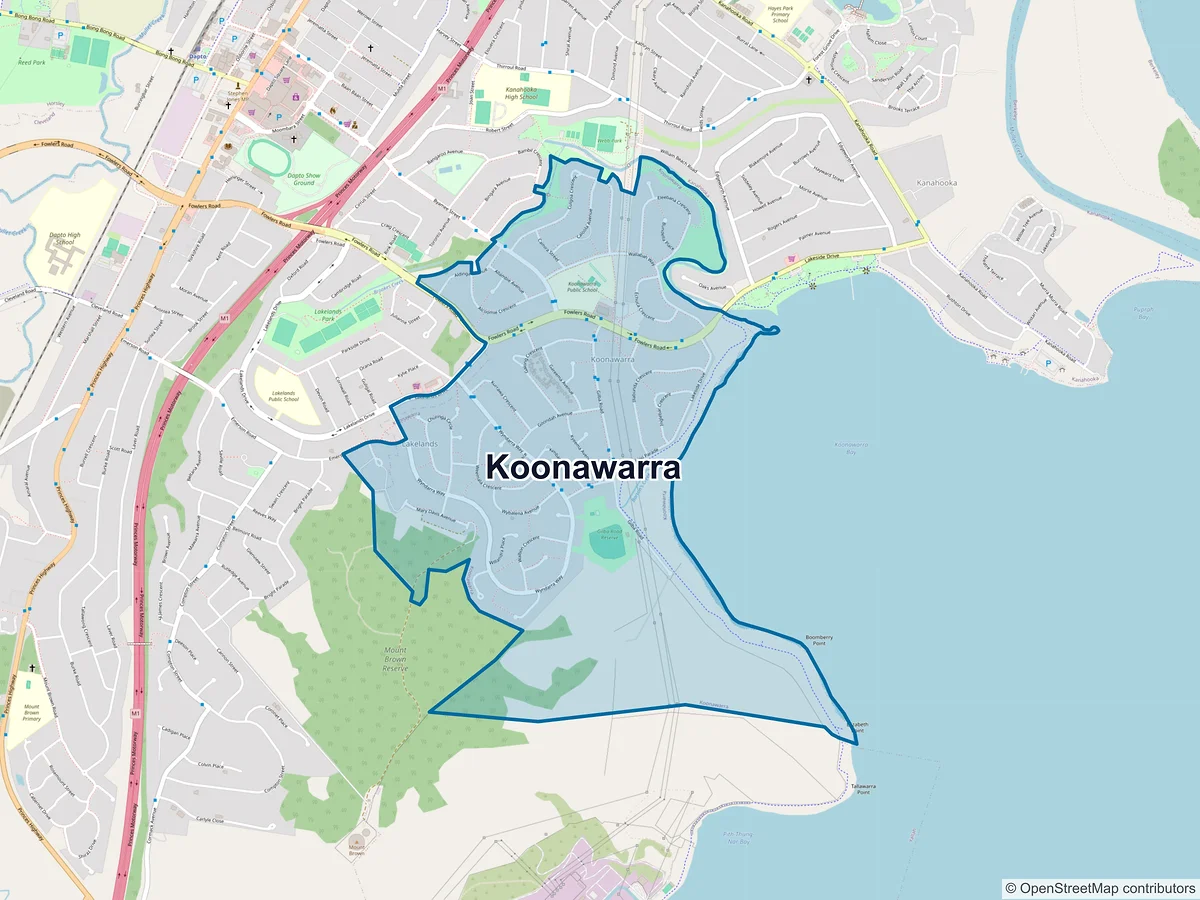 Map of Koonawarra, NSW, Australia