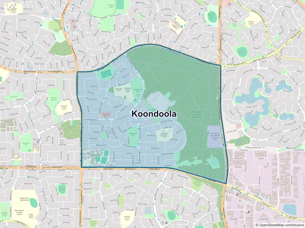 Map of Koondoola, WA, Australia