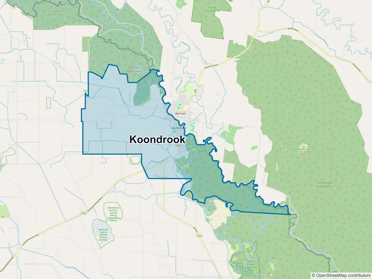 Map of Koondrook, VIC, Australia