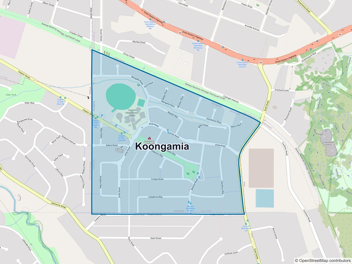 Map of Koongamia, WA, Australia