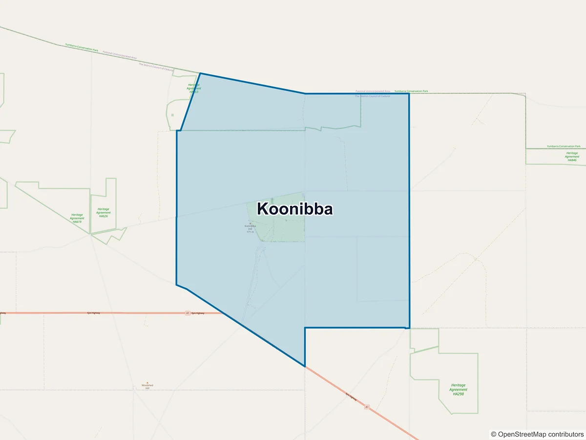 Map of Koonibba, SA, Australia