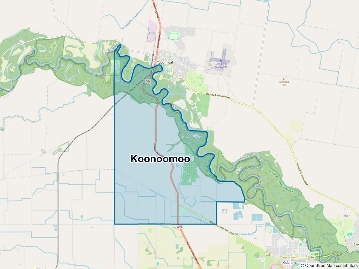 Map of Koonoomoo, VIC, Australia