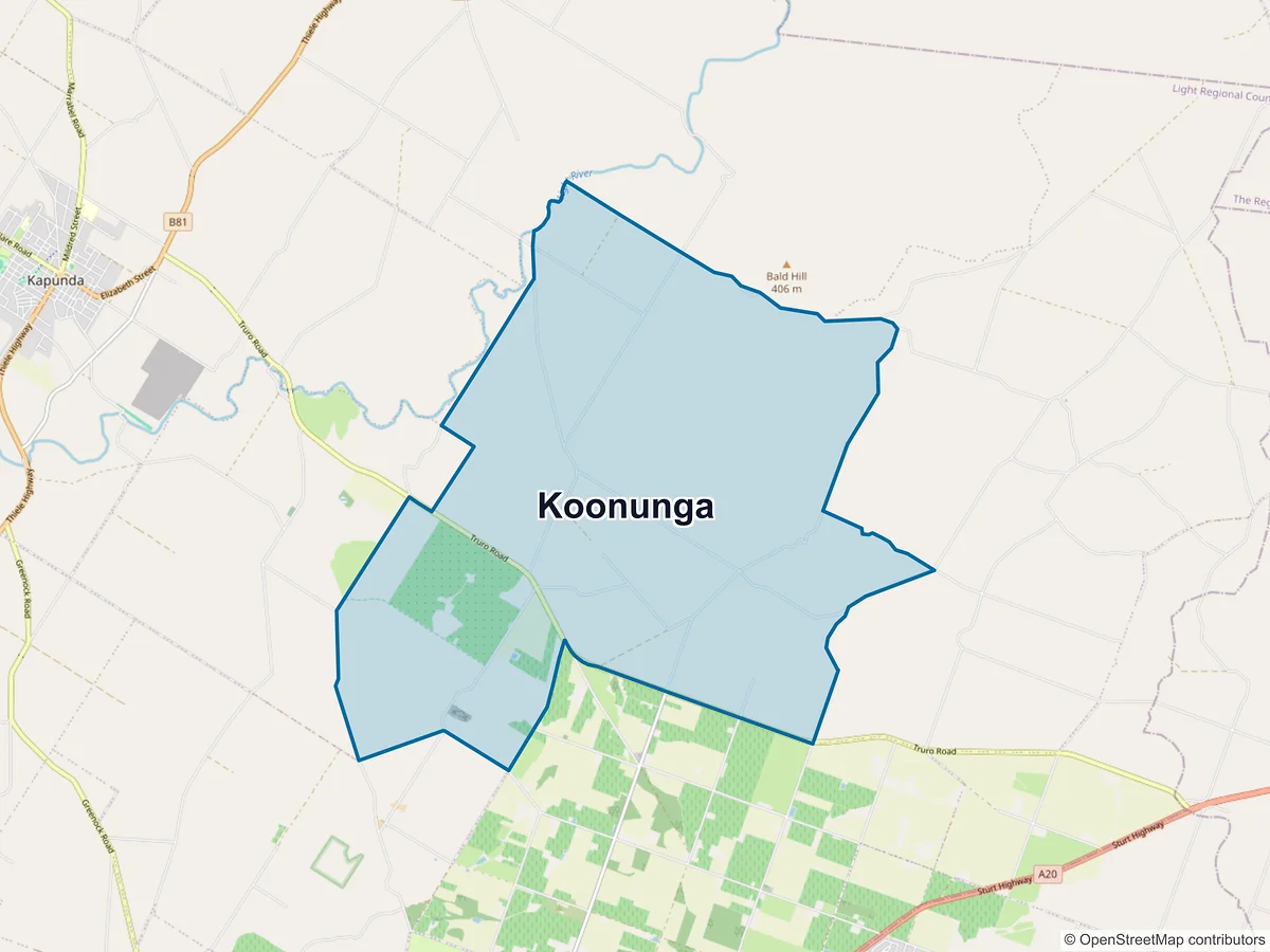 Map of Koonunga, SA, Australia