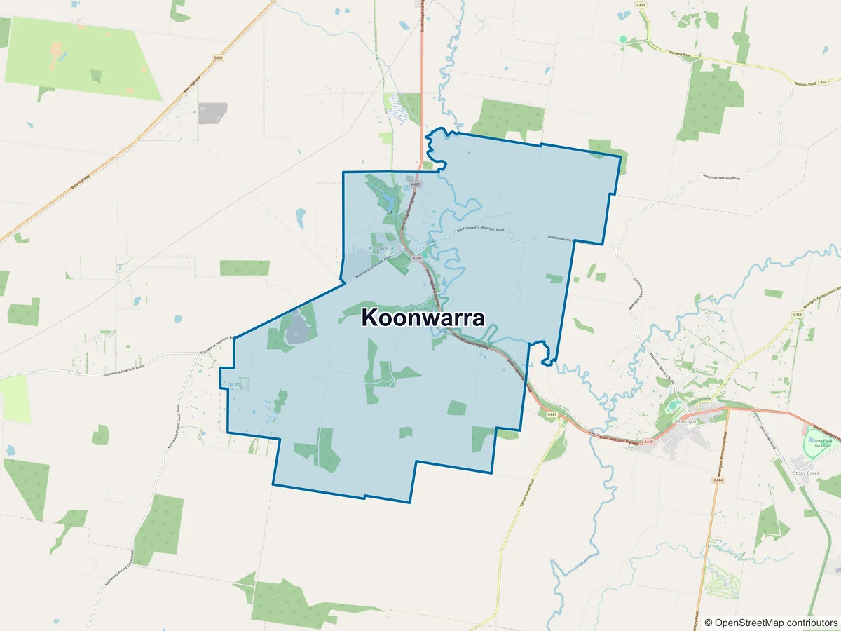 Map of Koonwarra, VIC, Australia