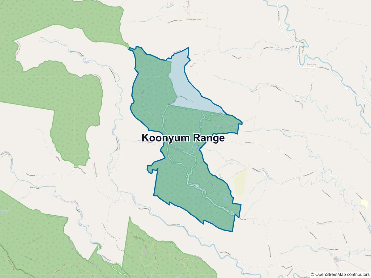Map of Koonyum Range, NSW, Australia