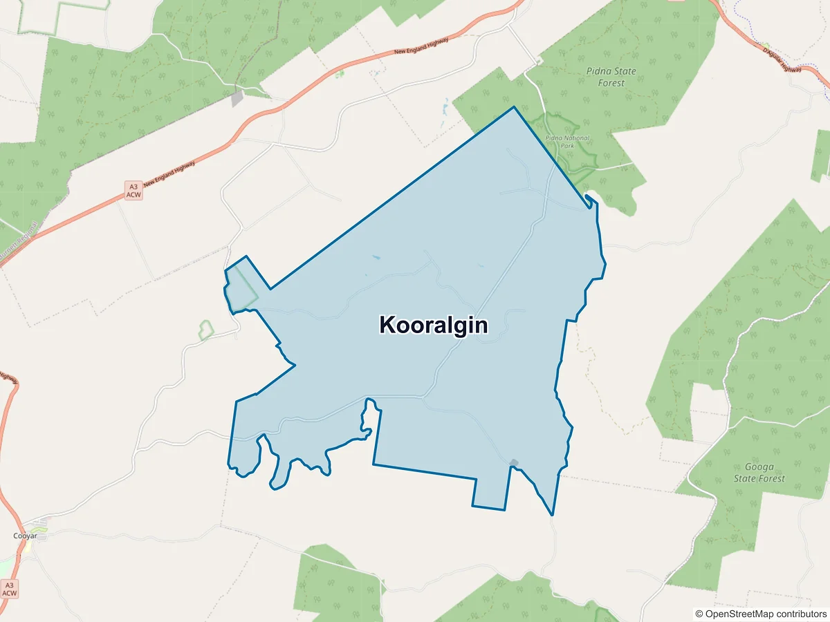 Map of Kooralgin, QLD, Australia