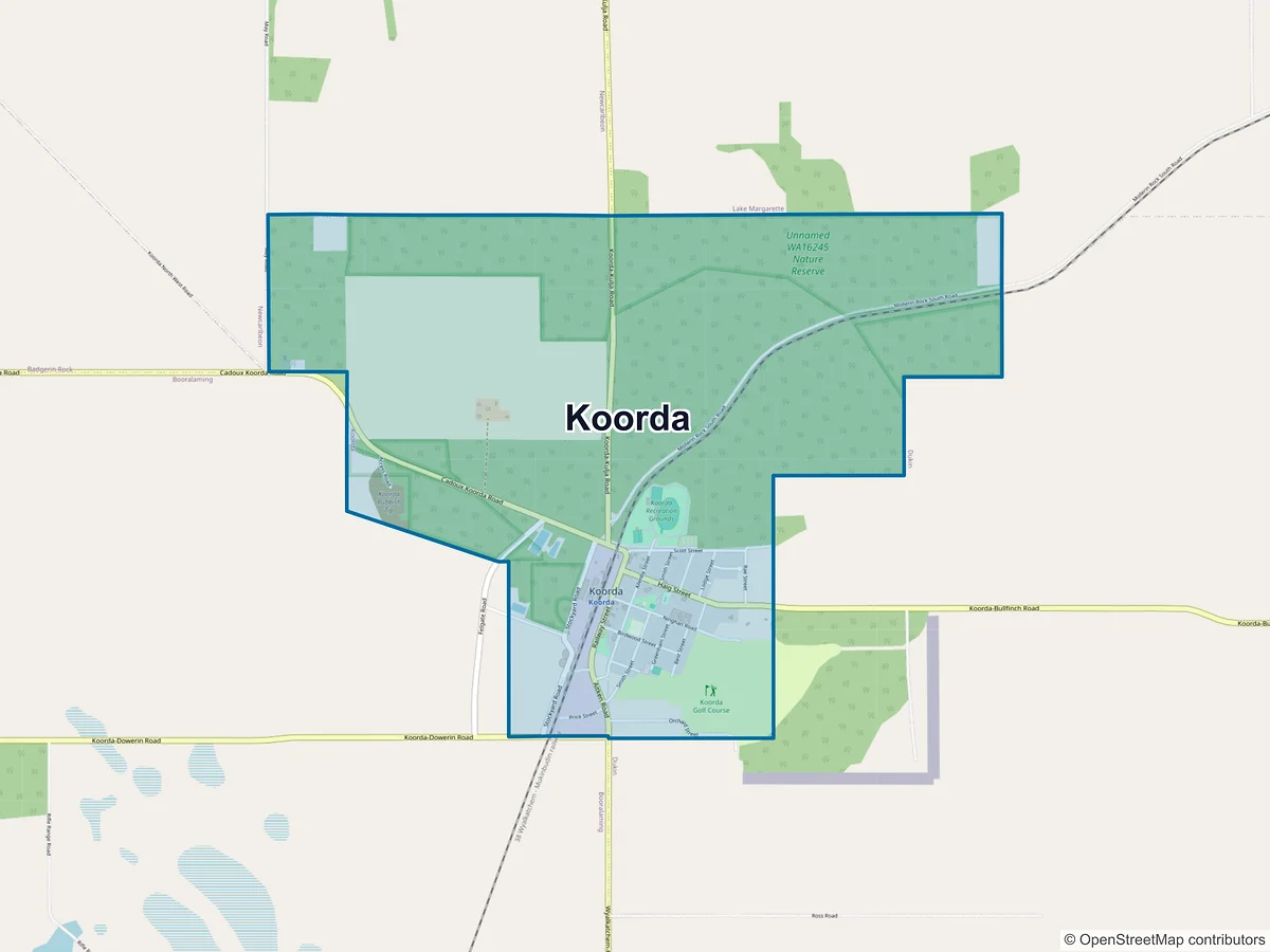 Map of Koorda, WA, Australia