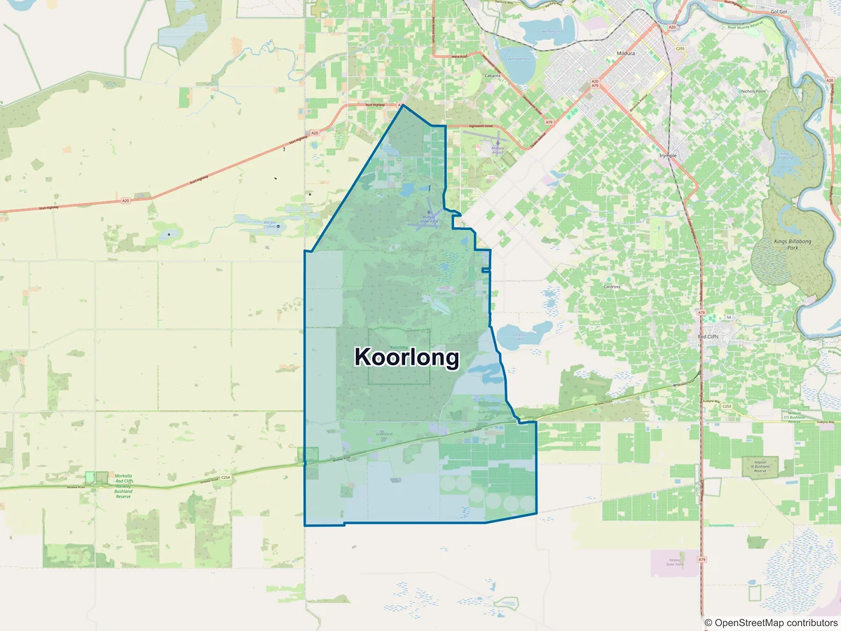 Map of Koorlong, VIC, Australia
