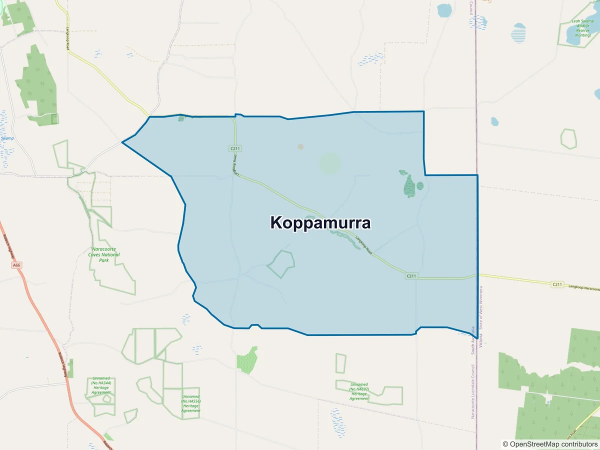 Map of Koppamurra, SA, Australia