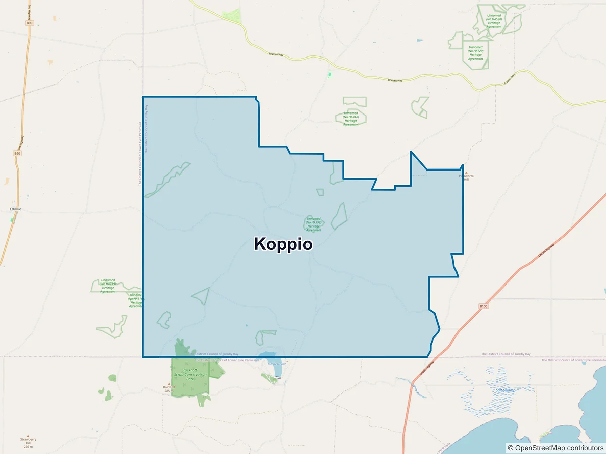 Map of Koppio, SA, Australia