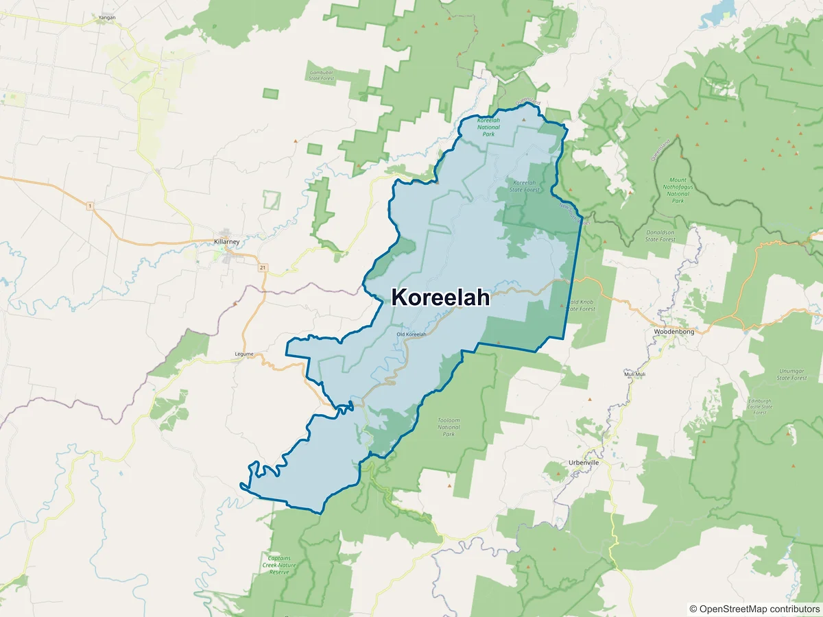 Map of Koreelah, NSW, Australia