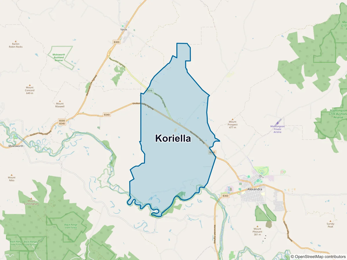 Map of Koriella, VIC, Australia