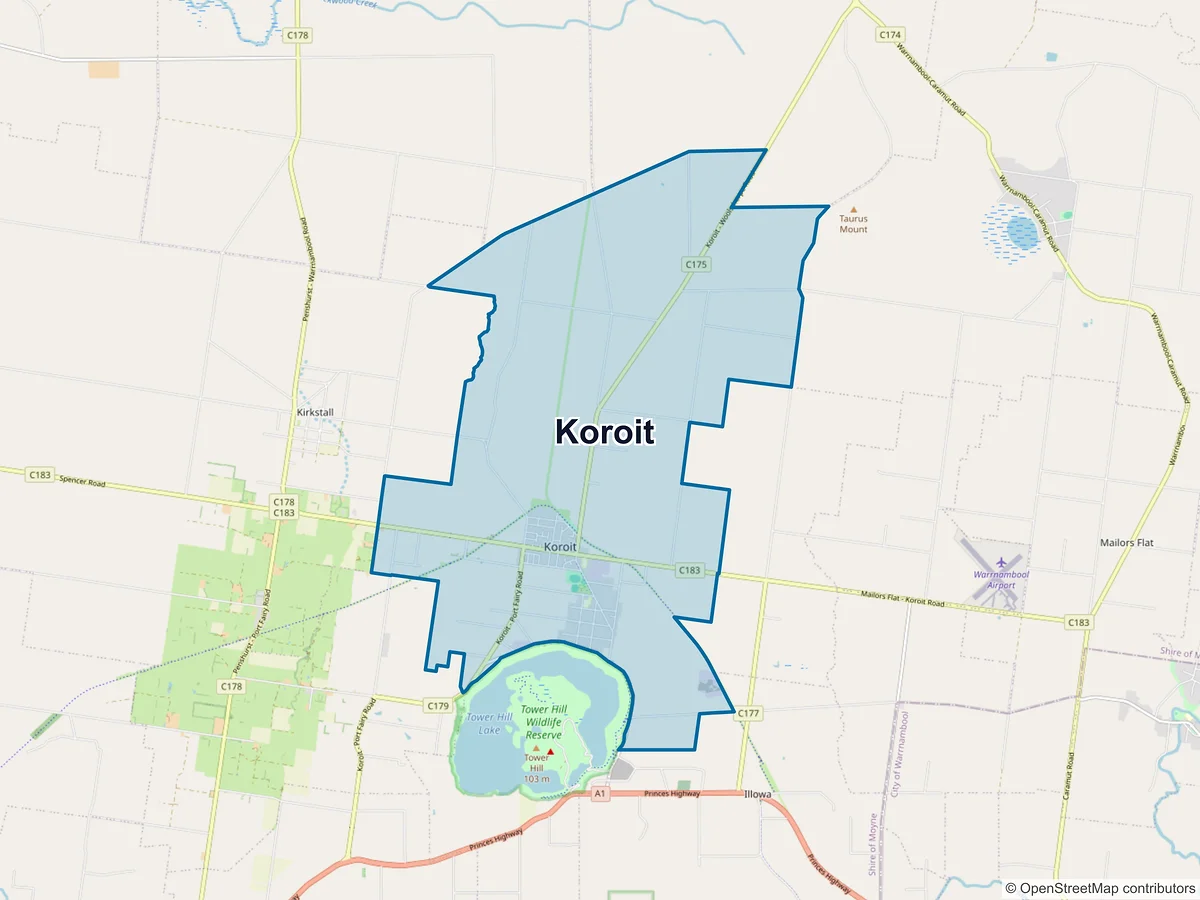 Map of Koroit, VIC, Australia