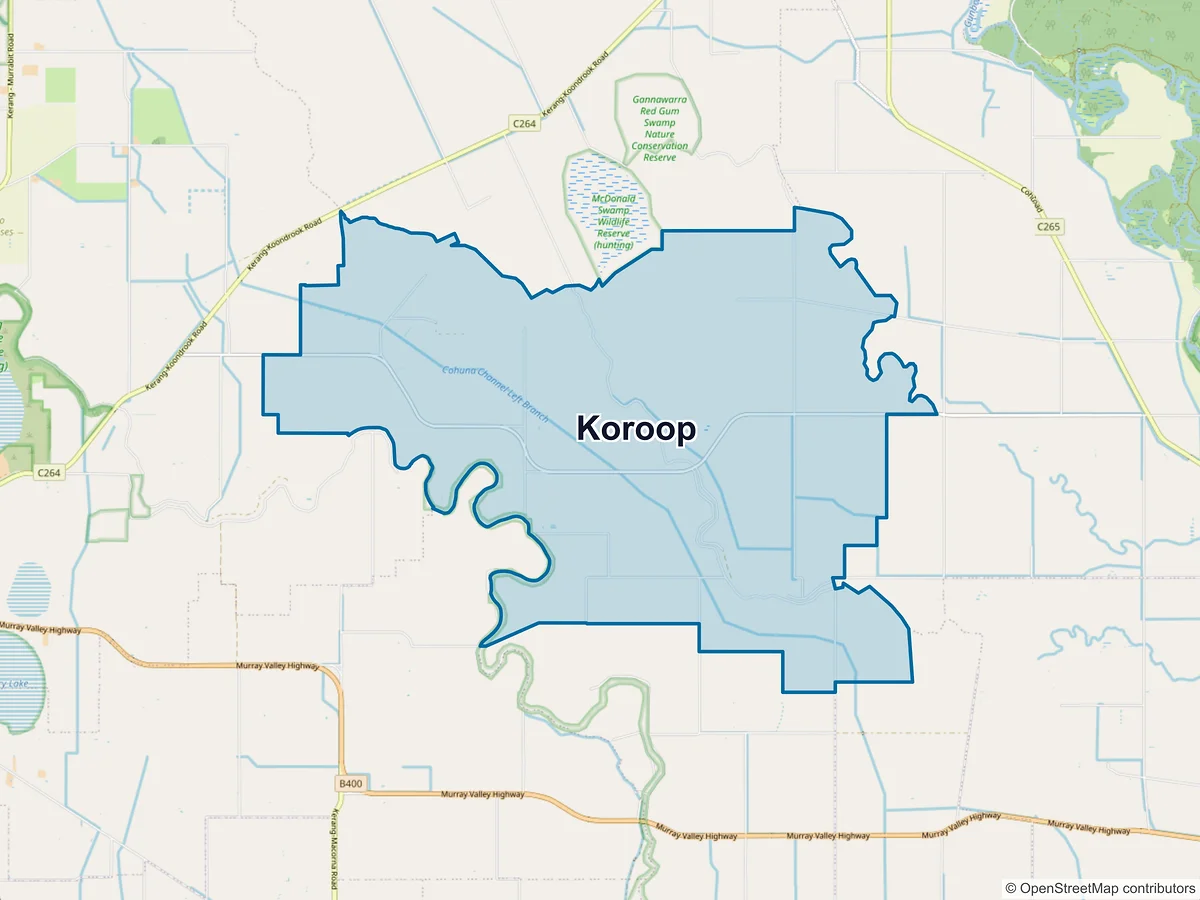 Map of Koroop, VIC, Australia