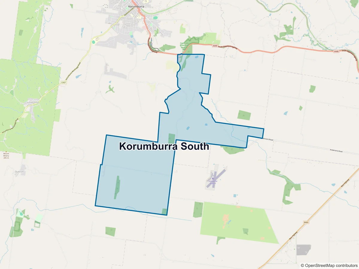 Map of Korumburra South, VIC, Australia